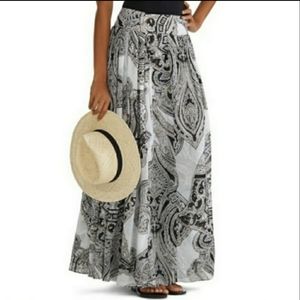 White House Black Market Paisley Print Maxi Skirt